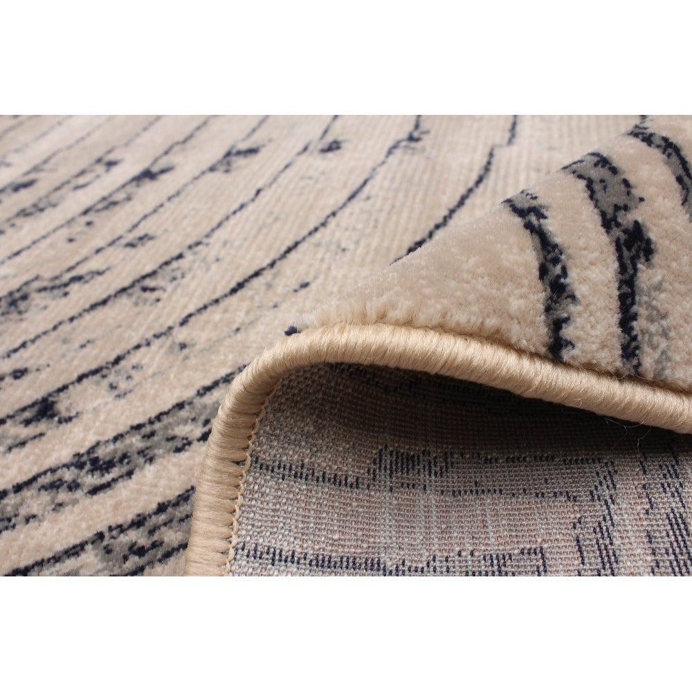 Abstract Black Grey Taupe Modern & Contemporary Soft Rug