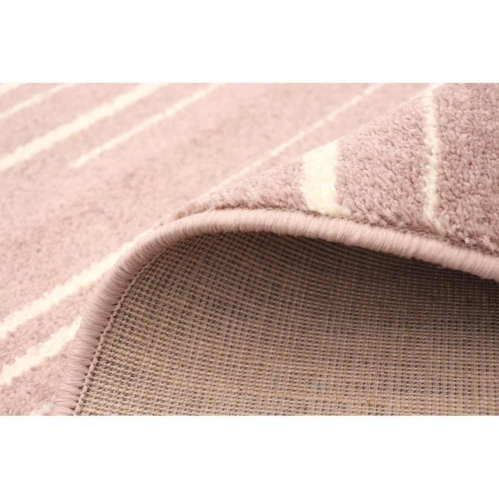 Cream Silver Stripes Fika Casual Soft Rug