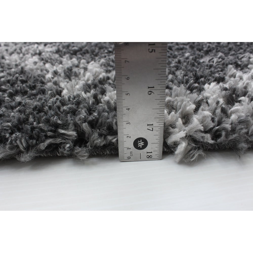 Dark Grey Trellis Casual Shag Area Rug