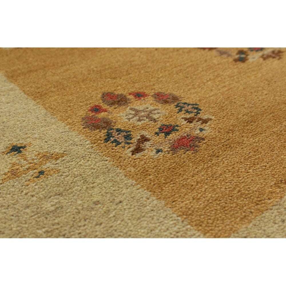 Hand-knotted Peshawar Ziegler Khaki Wool Soft Rug