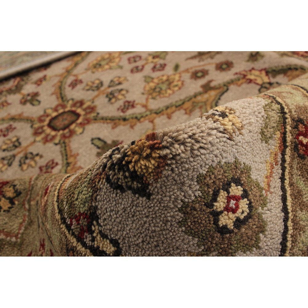 Hand-knotted Royal Mahal Light Grey Wool Soft Rug
