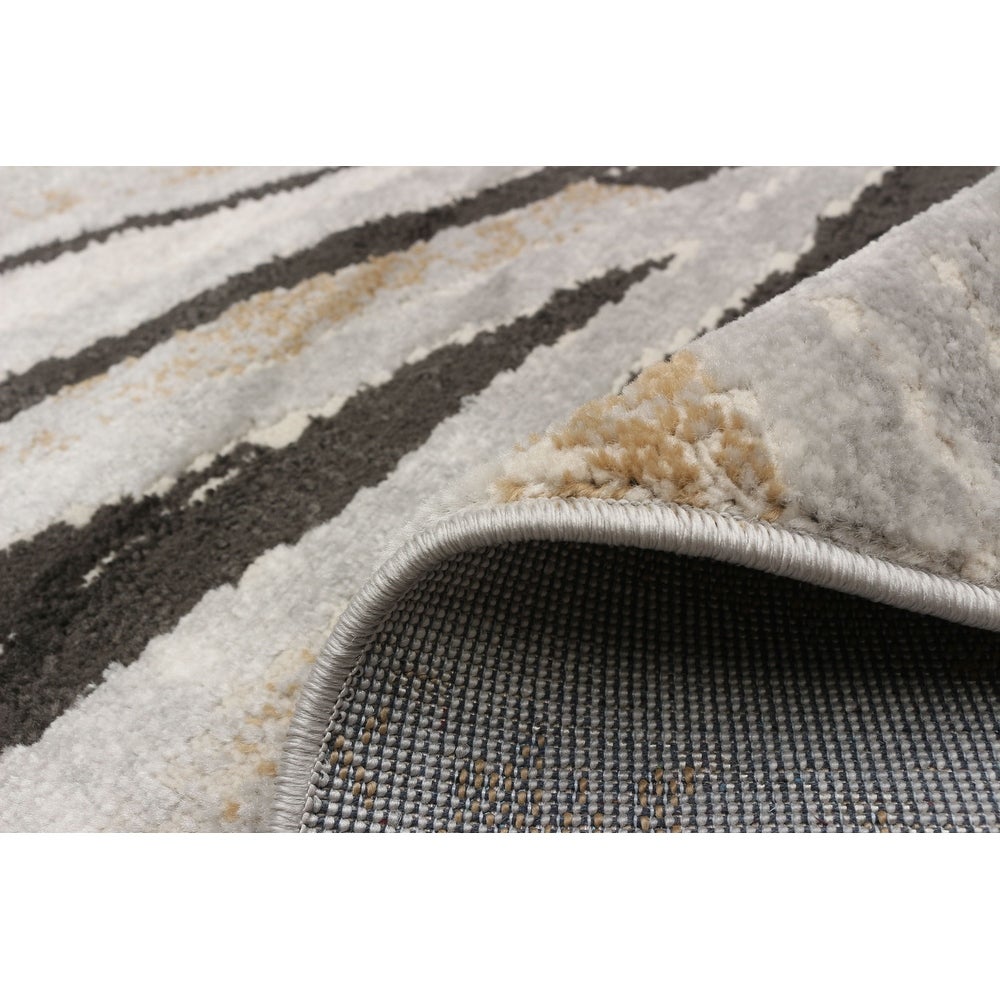 Abstract Ivory Taupe Modern & Contemporary Soft Rug