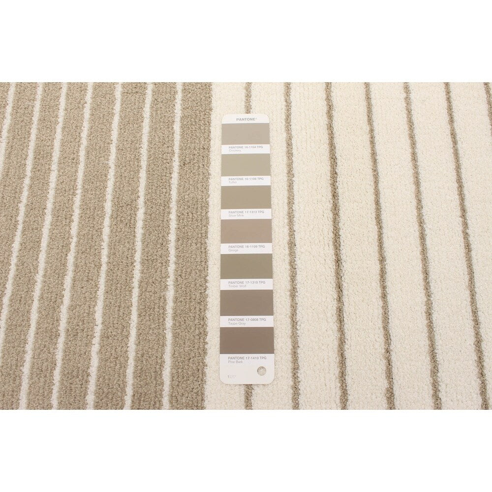 White Tan Modern & Contemporary Soft Rug