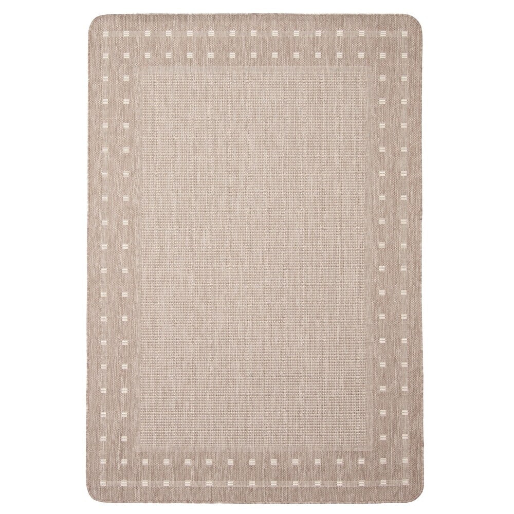 Chocolate Bordered Indoor/ Outdoor Rug