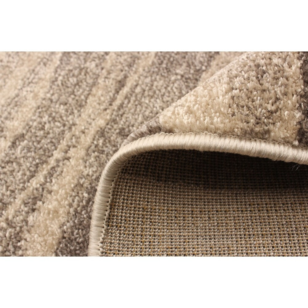 Ivory Blue Wave Casual Soft Rug