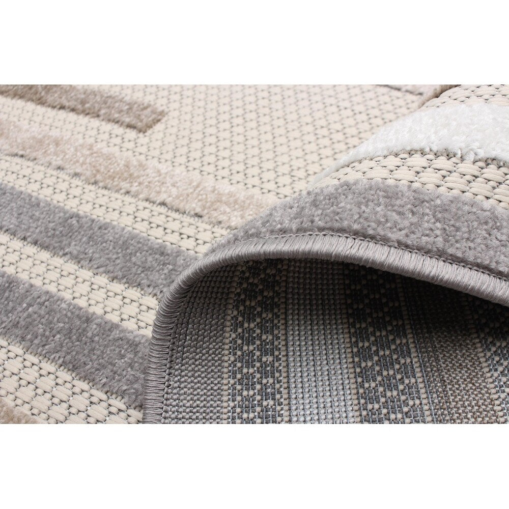 Blue Bordered Indoor/ Outdoor Soft Rug