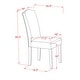 East West Furniture ENP2T06 Encinal Parson Chair with Linen White Leg and Linen Fabric Dark Shitake, Set of 2
