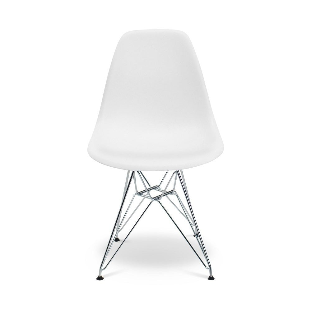 Eiffel Chair with Metal chrome legs, differents colours, Set of 2.
