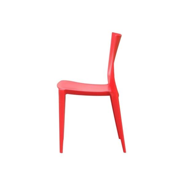 Fine Mod Imports Molded Frame Square Dining Chair - Red