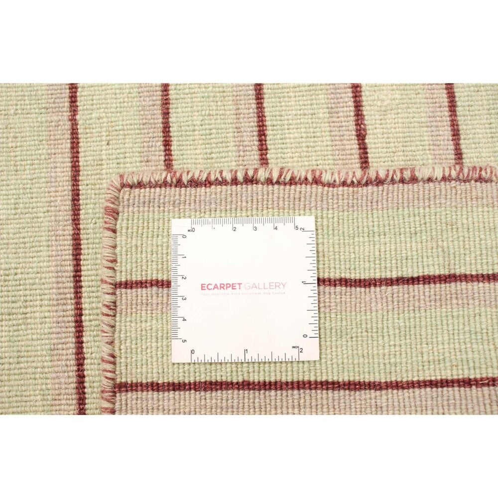 Anne Hathaway Collection Flat-weave Manhattan Green Wool Kilim Rug