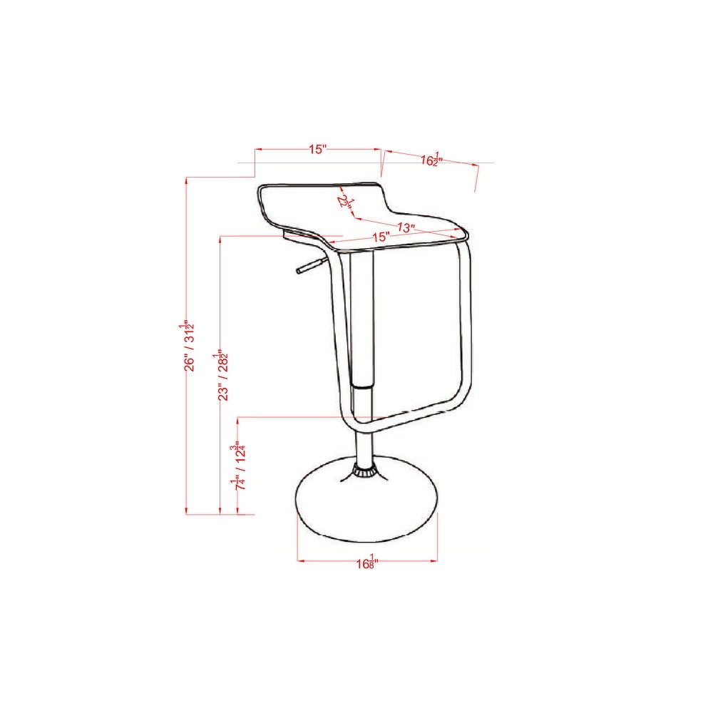 Furniture of America Ced Contemporary Faux Leather Adjustable Barstool
