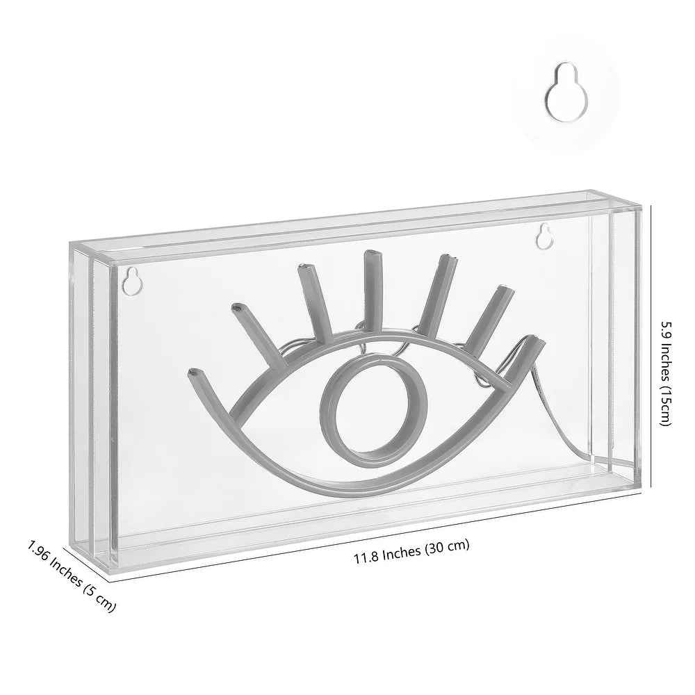 Girl 11.8" Contemporary Glam Acrylic Box USB Operated LED Neon Light, Yellow by JONATHAN Y - 1 Bulb