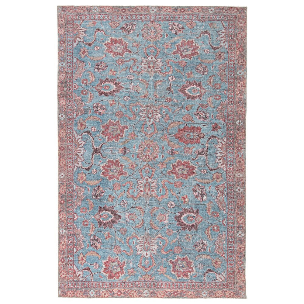 Cole Blue and Pink Oriental Soft Area Rug