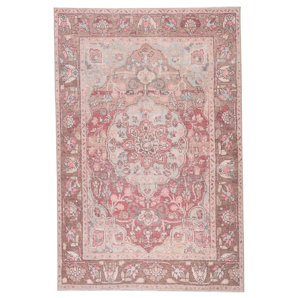 Daguiar Pink and Blue Medallion Soft Area Rug