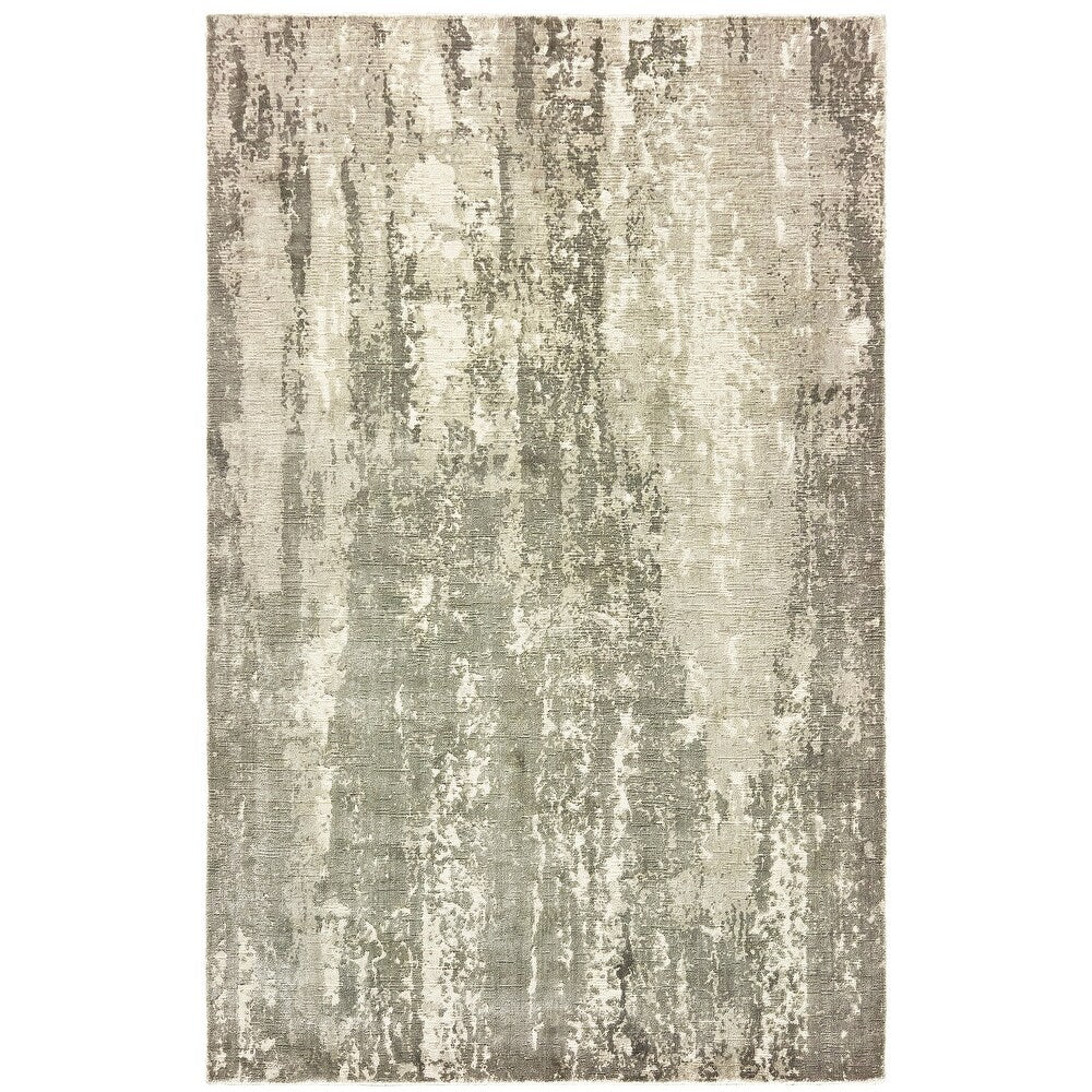 Khachatur Distressed High-Low Grey and Ivory Soft Area Rug