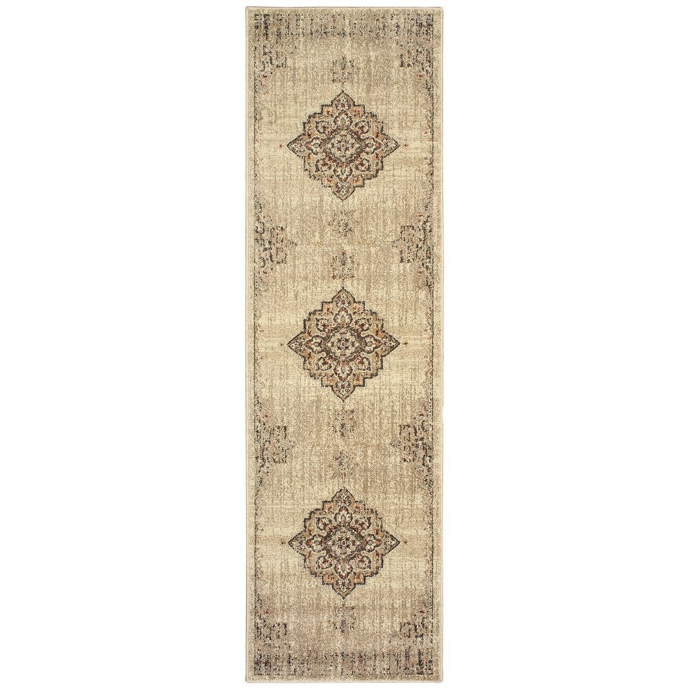 Northsun Medallion Ivory/Brown Soft Area Rug