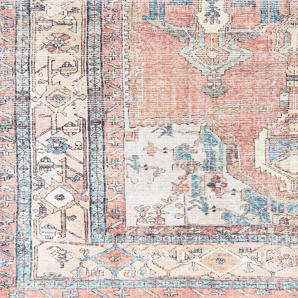 Vintage Medallion Printed Machine Washable Area Soft Rug