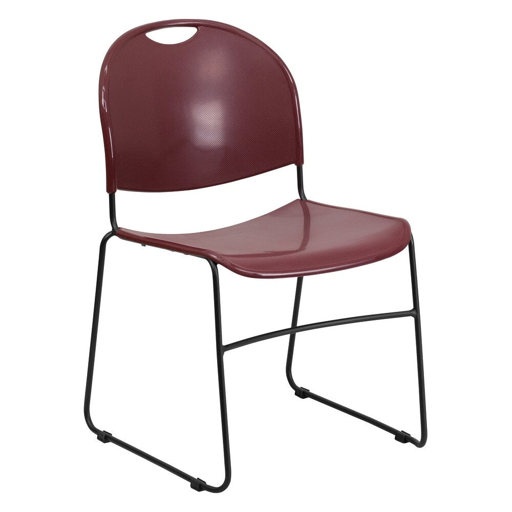 HERCULES Series 880 lb. Capacity Gray Ultra-Compact Stack Chair with Black Powder Coated Frame