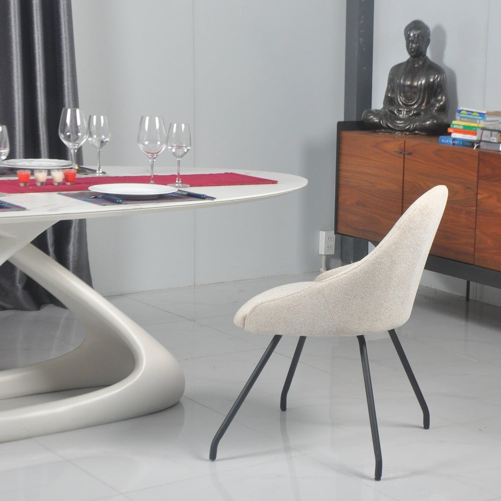 Ice Harmony Upholstery Dining Chair with Round Legs (Set of 2) - 22"L x 20"W x 33"H