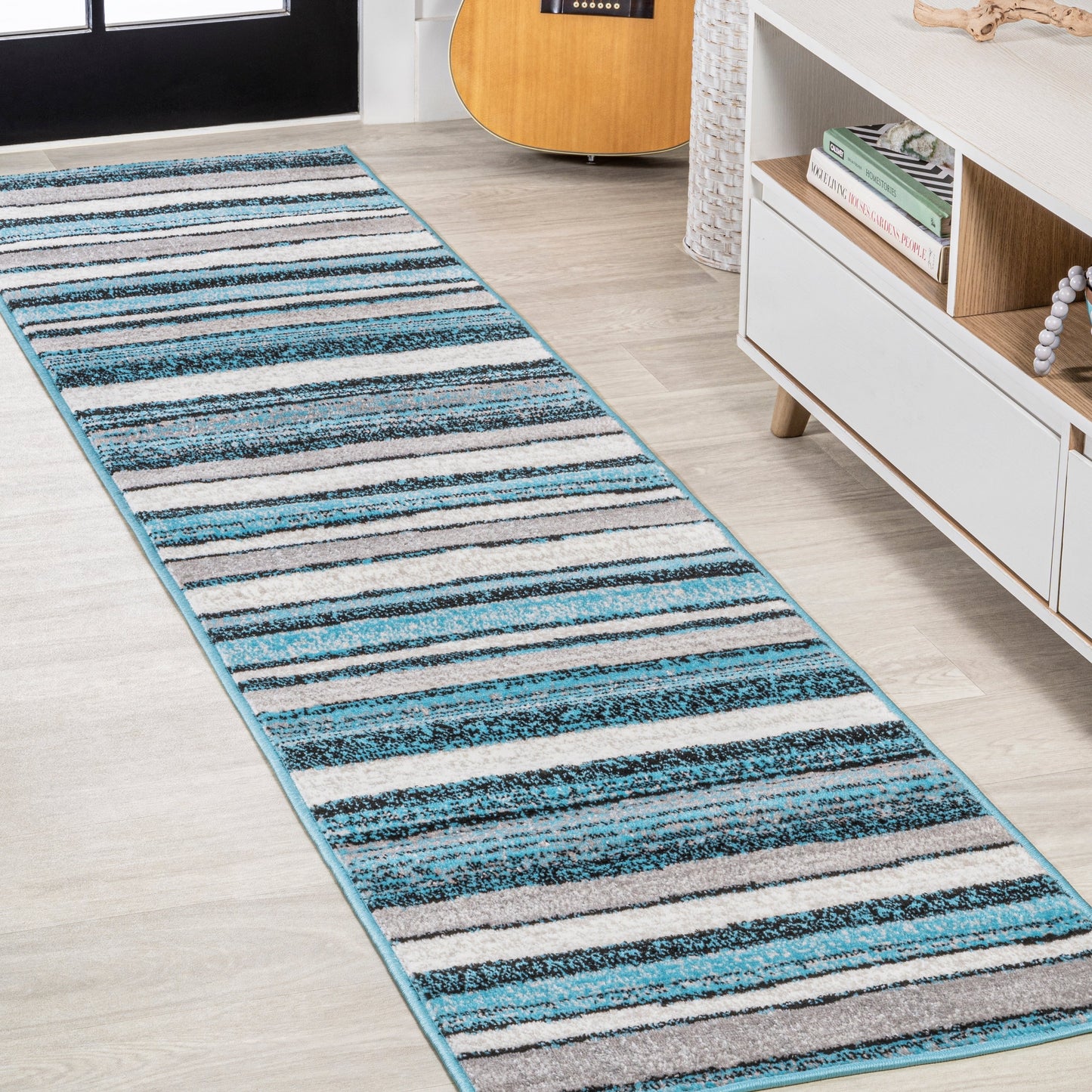 Duxbury Modern Botanical Wildflower Area Soft Rug
