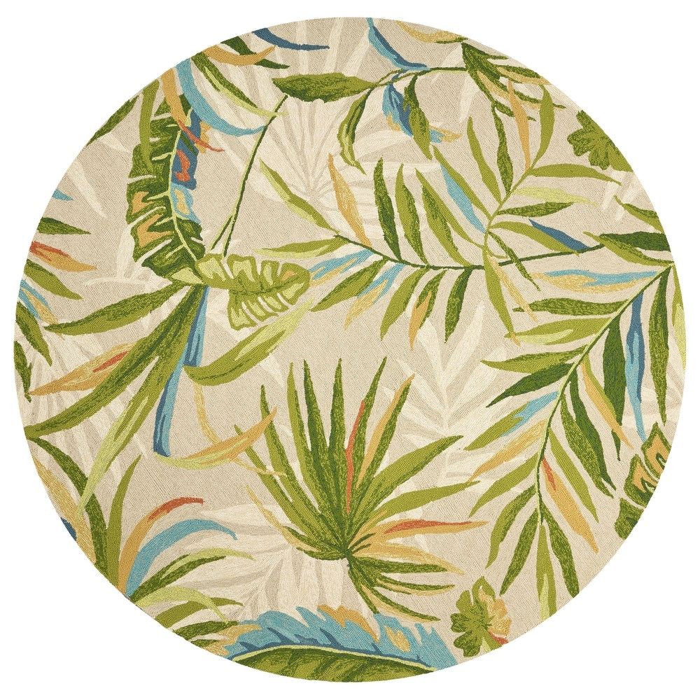 Trails Tropical Leaf Hand-hooked Indoor/Outdoor Area Rug