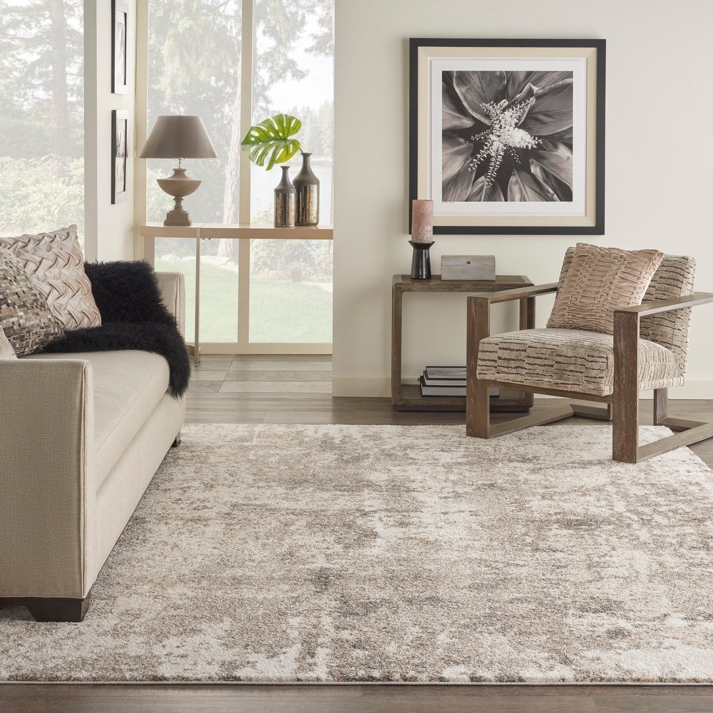 Cream Abstract Modern Soft Area Rug