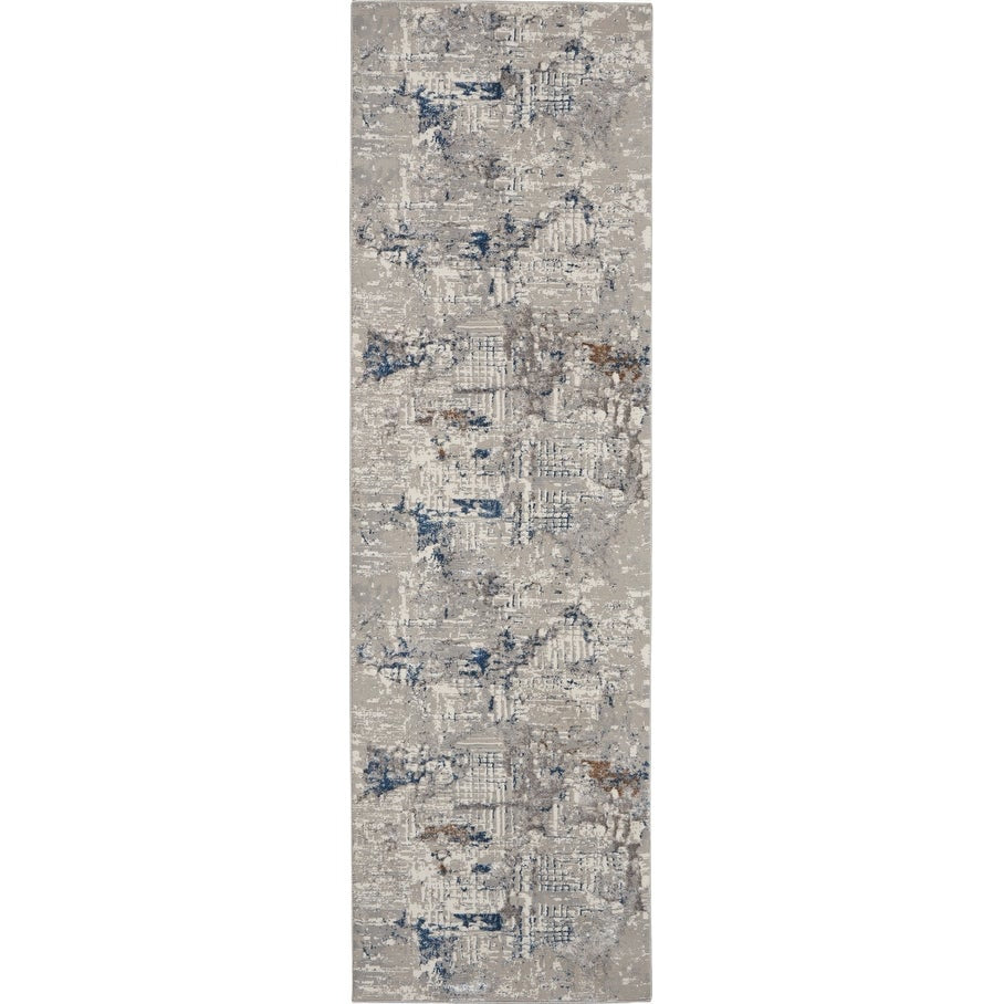 Scarlett Collection Ivory Blue Abstract Modern Soft Area Rug