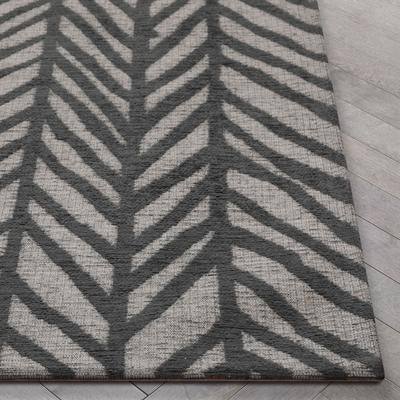 Contemporary Geometric Pattern Black Kim-Style Soft area Rug
