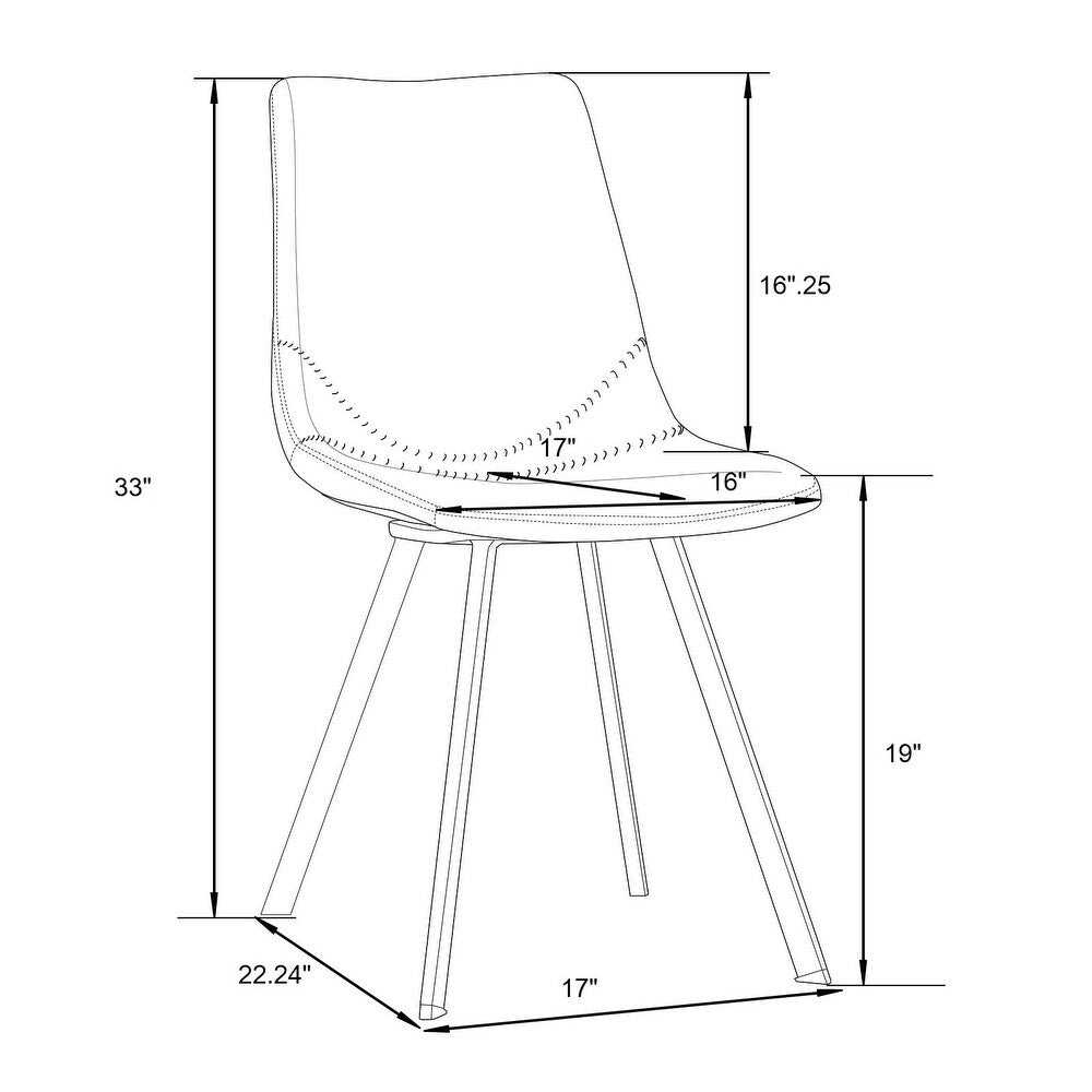 LeisureMod Markley Modern Leather Dining Chair With Gold Legs
