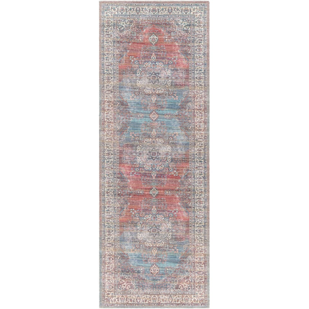 Traditional Medallion Machine Washable Area Soft Rug
