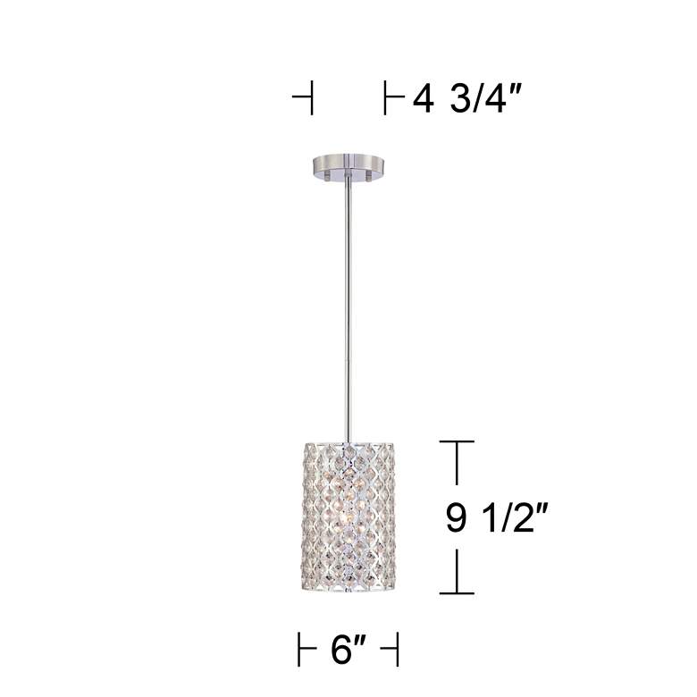 Possini Euro Glitz 6" Wide Crystal and Chrome Mini Pendant