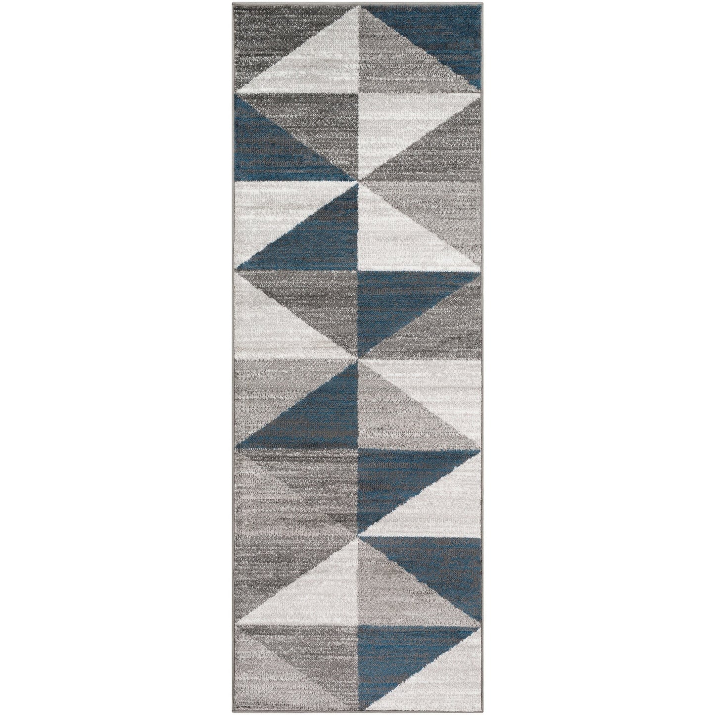 Geometric Blue Gray Area Rug