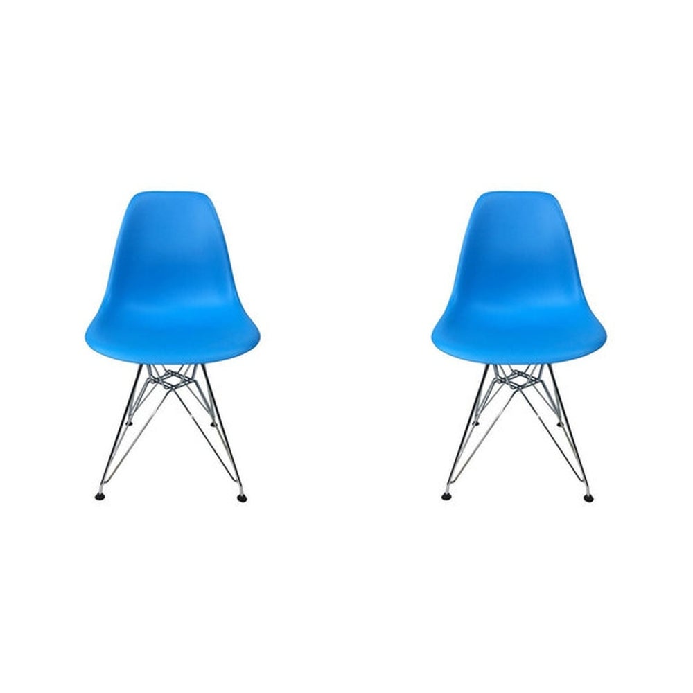 Mikan Darkblue Chair- Metal Base (set of Two)