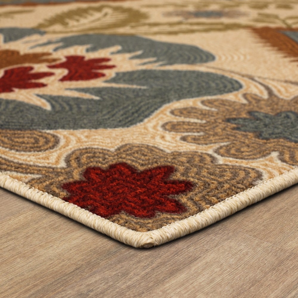 Home Crewel Floral Soft Area Rug