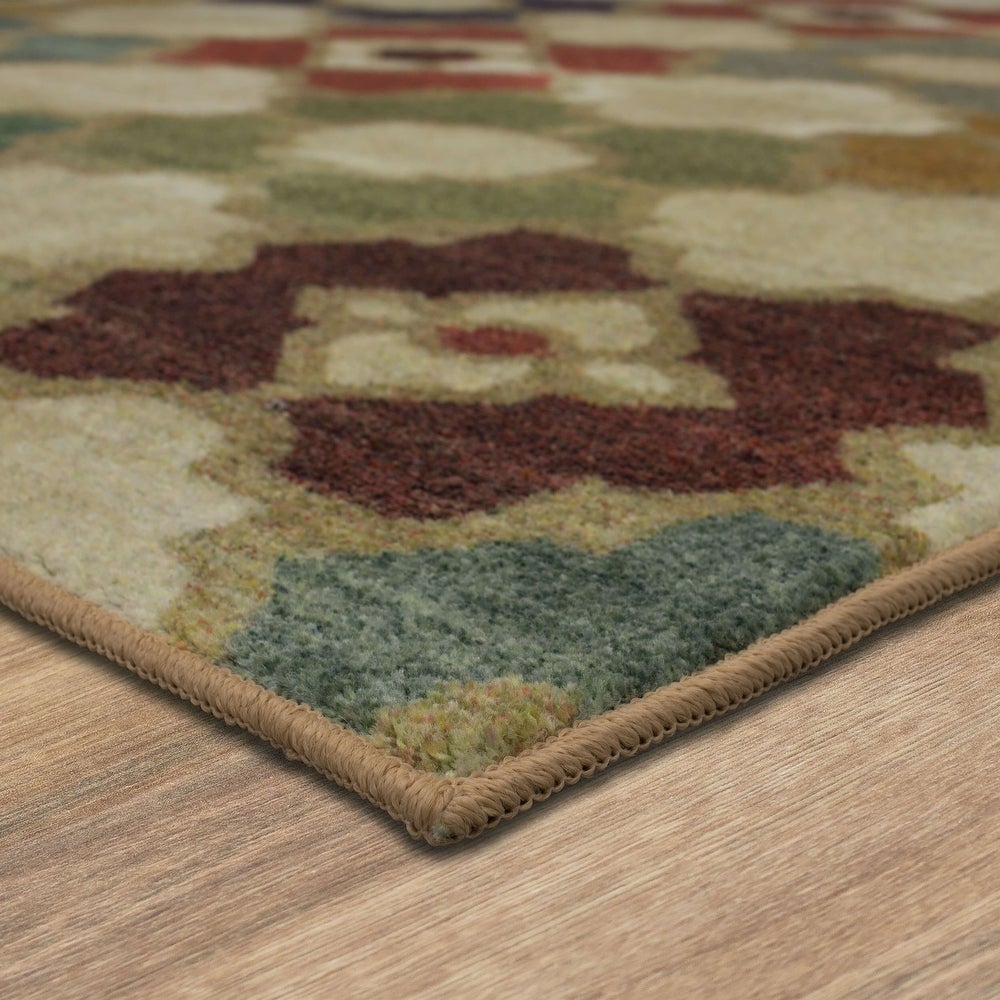 Home Fallon Geometric Trellis Soft Area Rug Multi