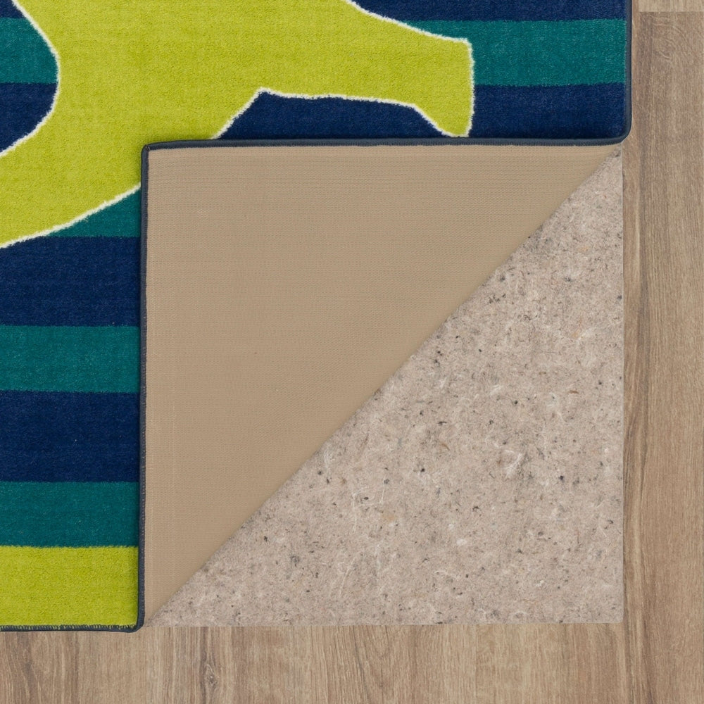 Home Friendly Dinosaur Blue/Green Kids Soft Area Rug