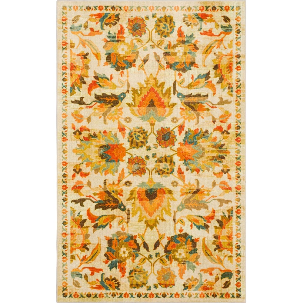 Mohawk Home Pallava Floral Ornamental Area Rug Spice
