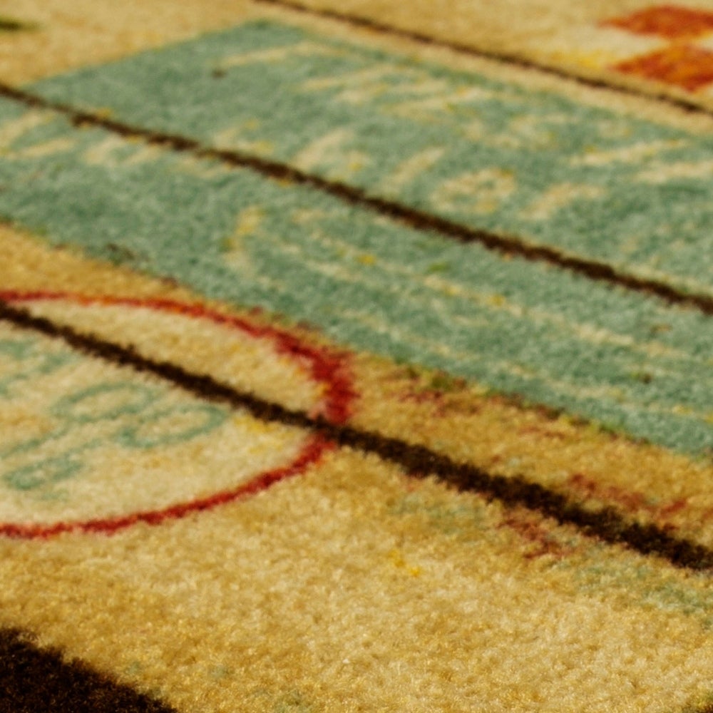 Home Vintage Fruit Crate Kitchen Mat Accent Rug