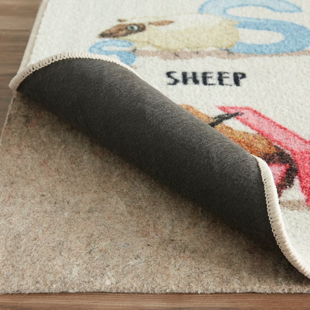 Home Alphabet Zoo Area Rug Cream