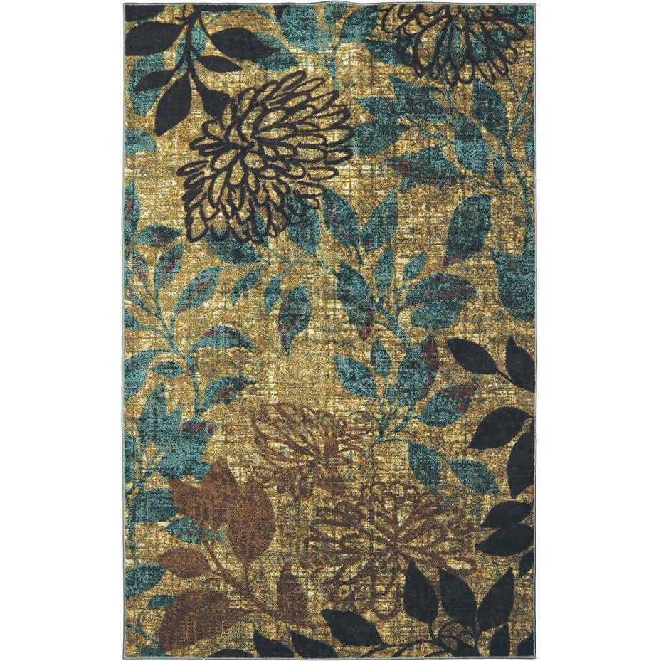 Mystic Garden Soft Area Rug Beige/Teal