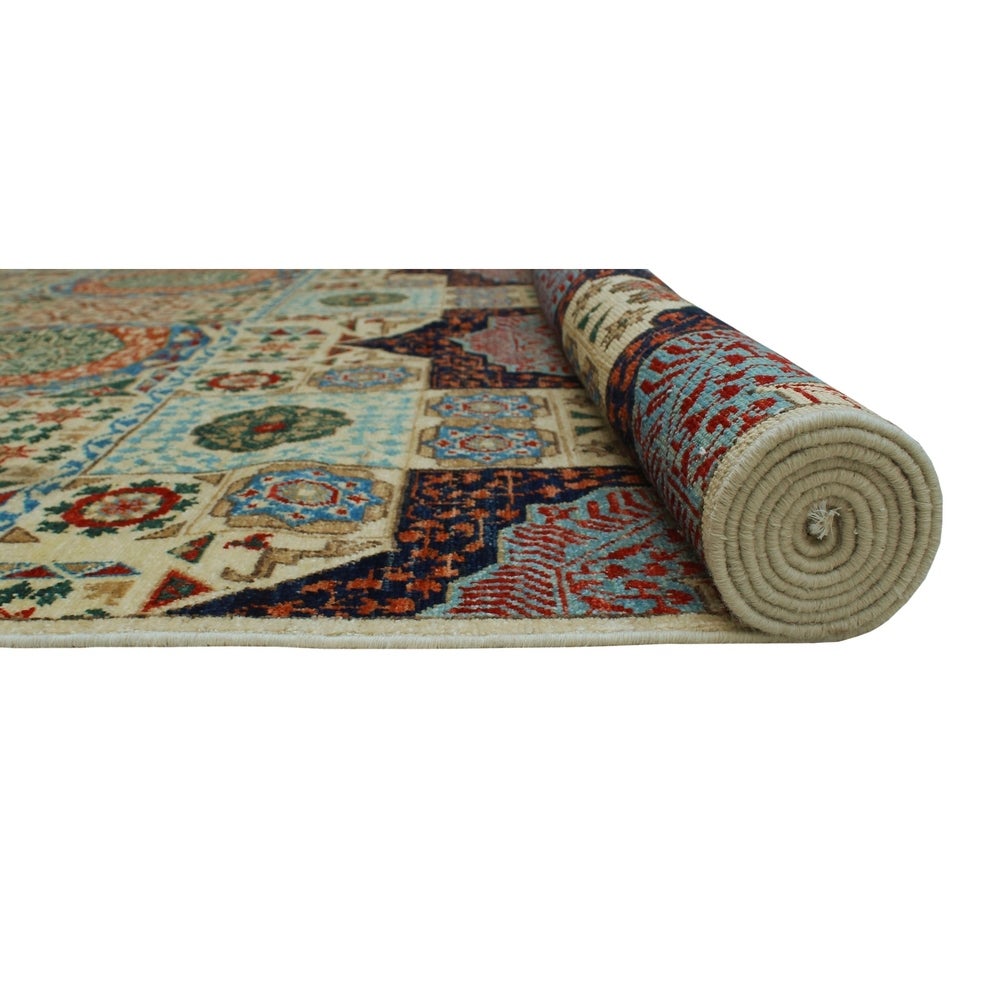 Aria Fine Chobi Johnie Ivory/Blue Soft Area Rug