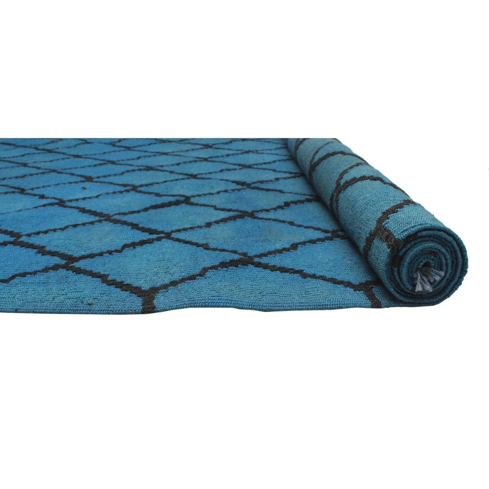 Elan Overdyed Kilim Aliya Blue/Black Soft Area Rug