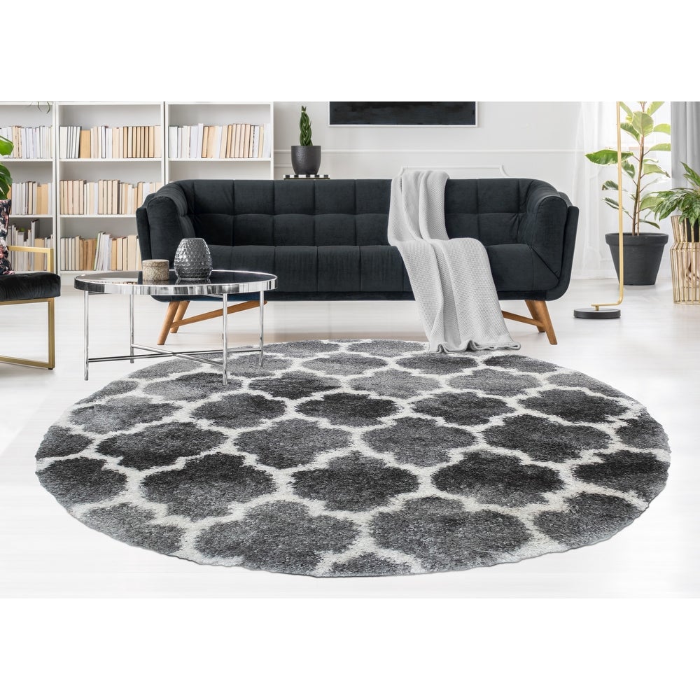 Lux Ava Trellis 2-Inch Shag Soft Area Rug