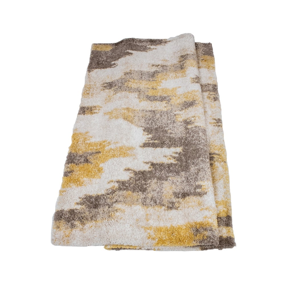Lux Emma Casual Ikat Pattern 2-inch Thick Shag Soft Area Rug