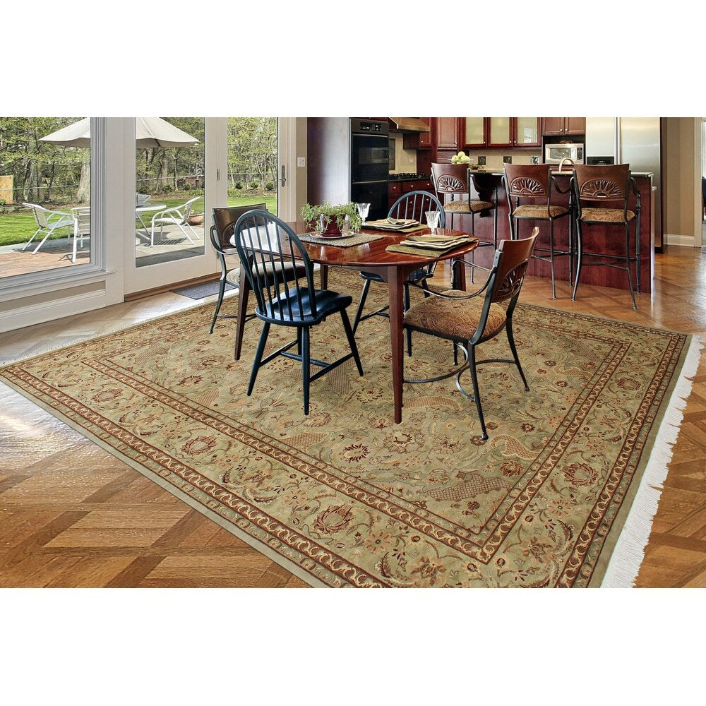 Pak-Persian Agra 2 Lt. Green/Brown Soft Area Rug