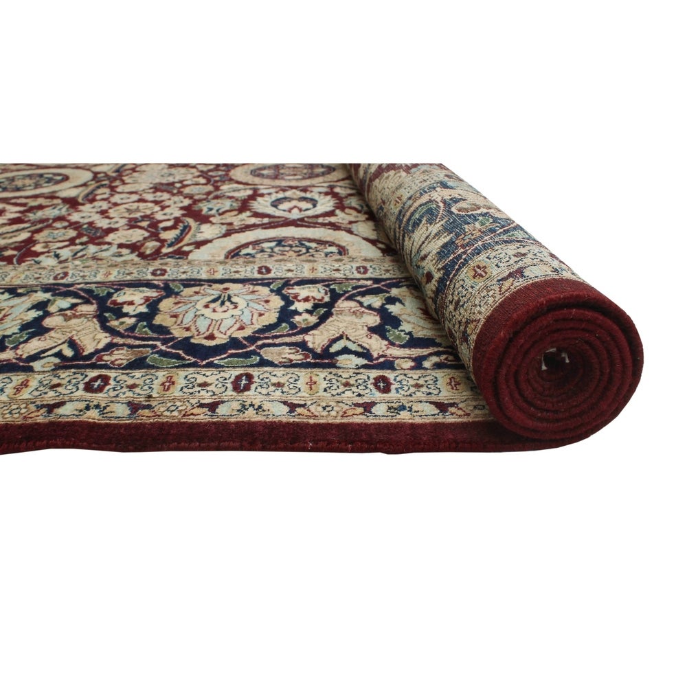 Vegetable-dyed Versailles Agra Tabriz Drk. Red/Blue Soft Area Rug