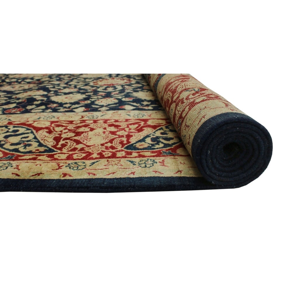 Vegetable-dyed Versailles Kashan 20 Blue/Red Soft Area Rug