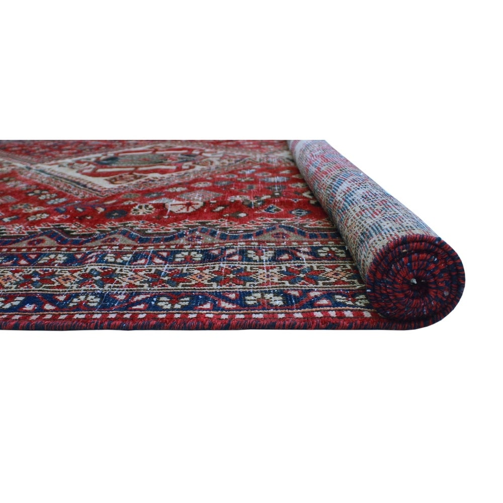 Vintage Distressed Mcarthur Red/Ivory Rug