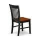Norfolk Dining Chair with Plain Wood Seat in Black and Cherry Finish (Set of 2) - NFC-BCH-W