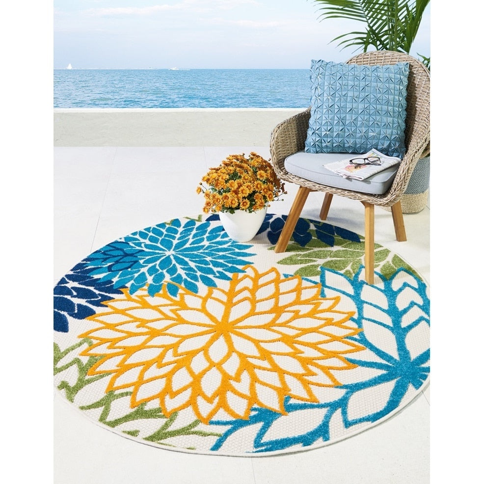 Floral Indoor/Outdoor Multi-color Area Rug